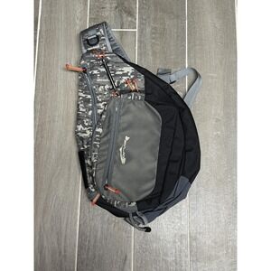 Orvis Guide Sling Pack Fly Fishing Backpack Gray Camo Nylon Shoulder Strap Gear